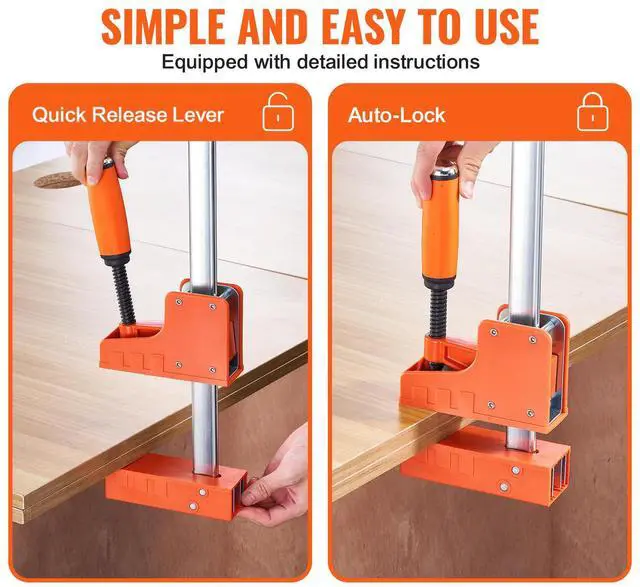 Alt view image 2 of 7 - Bar Clamps for Woodworking, 2-Pack 50" Parallel Clamp Set, F Clamp with 1100 lbs Load Limit, Even Pressure, High-strength Plastic and Carbon Steel, Wood clamps for Woodworking Metal Working