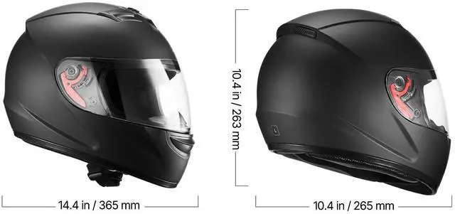 Alt view image 5 of 7 - Motorcycle Helmet, Full Face, Adult Motocross Dirt Bike Helmet with Tinted and Clear Dual Visor, Motorbike Racing Street with Detachable Liner for Men & Women, DOT Approved, (Matte Black, M)