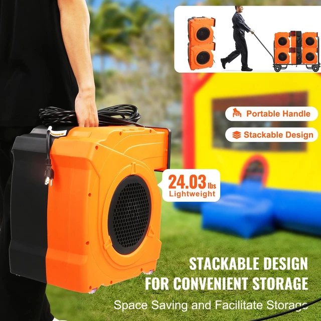 Alt view image 3 of 7 - Inflatable Blower, 1500W, 2 & 2.1 HP Bounce House Blower, Pump Commercial Air Blower for Inflatables, 3100 RPM Bouncy Castle Electric Fan Perfect for Bounce House, Tested to UL Standards