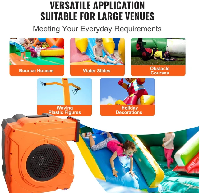 Alt view image 4 of 7 - Inflatable Blower, 1500W, 2 & 2.1 HP Bounce House Blower, Pump Commercial Air Blower for Inflatables, 3100 RPM Bouncy Castle Electric Fan Perfect for Bounce House, Tested to UL Standards