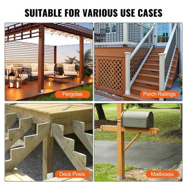 Alt view image 4 of 7 - 8"x 8" Post Base, 4Pcs Stainless Steel Adjustable Post Anchor Bracket(Internal 7.8 x 7.3"), Adjustable Post Base for Pavilion Deck Porch Handrail Railing Support Decorative Anchor Plate