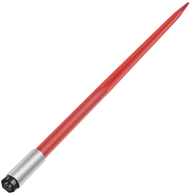 Alt view image 3 of 7 - Hay Spear 49" Bale Spear 4500 lbs Capacity, Bale Spike Quick Attach Square Hay Bale Spears 1 3/4" wide, Red Coated Bale Forks, Bale Hay Spike with Hex Nut & Sleeve for Buckets Tractors Loaders