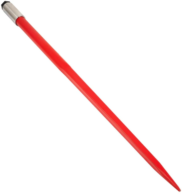 Alt view image 6 of 7 - Hay Spear 49" Bale Spear 4500 lbs Capacity, Bale Spike Quick Attach Square Hay Bale Spears 1 3/4" wide, Red Coated Bale Forks, Bale Hay Spike with Hex Nut & Sleeve for Buckets Tractors Loaders