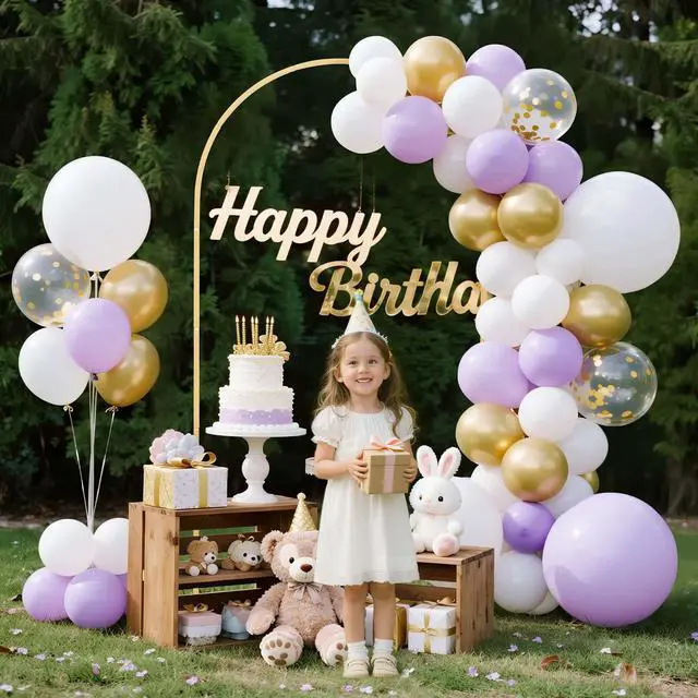 Alt view image 7 of 7 - Arch Backdrop Stand, 6.6 x 3.3 ft, Stable Structure, Easy Assembly, 1 Piece Gold Metal Arch Backdrop Stand for Wedding, Birthday Party, Graduation, Holiday Celebration, and Ceremony Decoration