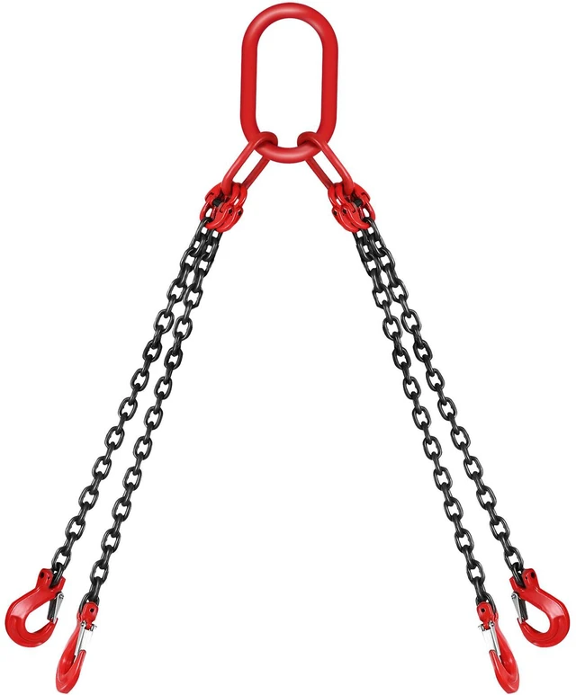 Alt view image 7 of 7 - 5Ft Chain Sling 5/16 Inch X 5 Ft Engine Lift Chain G80 Alloy Steel Engine Chain Hoist Lifts 3 Ton with 4 Leg Grab Hooks