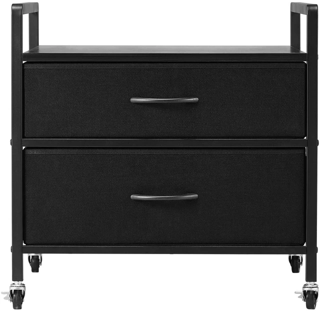 Alt view image 3 of 7 - Mini Fridge Stand with Storage 176 lbs Black Mini Fridge Table 2 Drawers