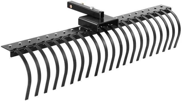Main image of Tow Behind Landscape Rake, 60" Tow Dethatcher with 21 Steel Coil Tines, Lawn Dethatcher Rake Attaches to 48" or 60" Toolbars and 3-point Suspension Systems, for Leaves, Pine Needles, and Grass