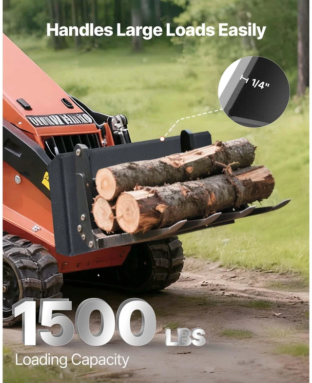 Alt view image 3 of 7 - 1/4 in Skid Steer Mount Plate, Universal Quick Attach Mount Plate, Easy to Bolt, 1500lbs Load Capacity, Heavy Duty Steel Loader Plates Compatible with Toro Dingo Skid Steers & Tractors