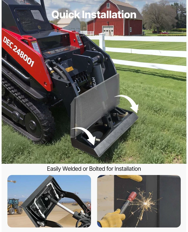 Alt view image 4 of 7 - 1/4 in Skid Steer Mount Plate, Universal Quick Attach Mount Plate, Easy to Bolt, 1500lbs Load Capacity, Heavy Duty Steel Loader Plates Compatible with Toro Dingo Skid Steers & Tractors