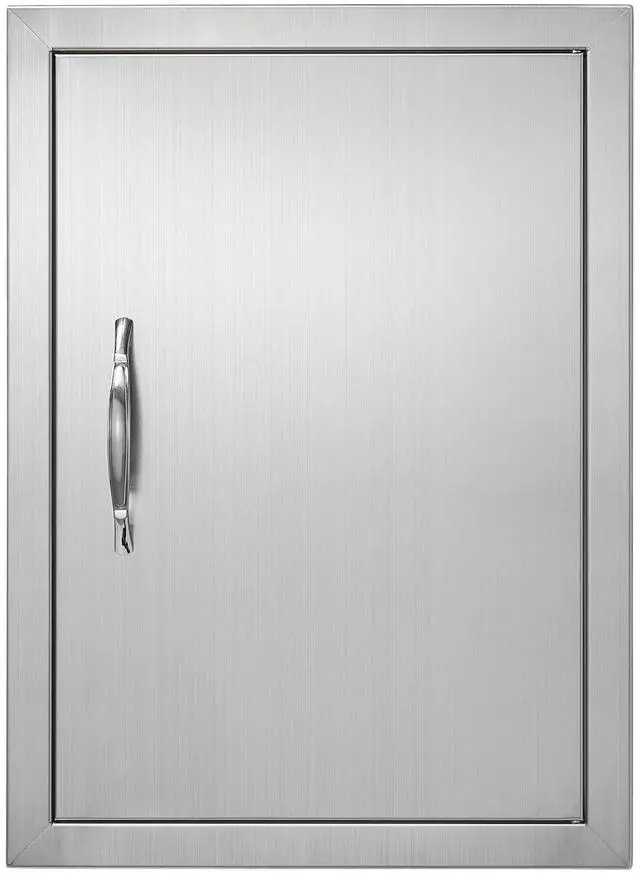 Main image of BBQ Access Door, 16W x 22H Inch Single Outdoor Kitchen Door, Stainless Steel Flush Mount Door, Wall Vertical Door with Handle, for BBQ Island, Grilling Station, Outside Cabinet