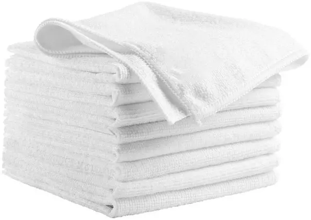 Main image of 50 Pack White Microfiber Cleaning Cloth, 12 x 12 in Premium Microfiber Towels, Lint-Free and Scratch-Free, Absorbent Cleaning Rags for Car, Household, Kitchen, Window, SPA, Hotel & Bathroom