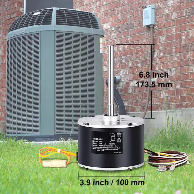 Alt view image 4 of 7 - Condenser Fan Motor 5KCP39EGS070S, 5KCP39EGY823S, 1/4 HP 208-230V, 1100RPM, OEM Standard Upgraded Replacement Condenser Motor Reversible Rotating, Explosion-proof CBB65 5F/370V Capacitor