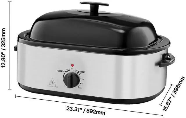 Alt view image 3 of 7 - Electric Roaster Oven 22QT Electric Roasting Pan with Self-Basting Lid