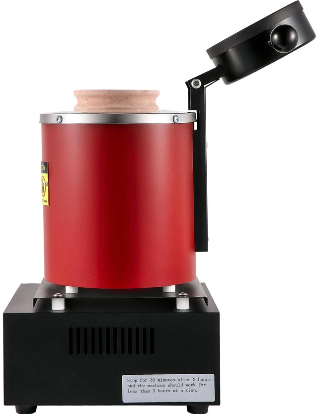 Alt view image 5 of 7 - Gold Melting Furnace, 1350W, 2102 Max Temperature, 3 kg Digital Electric Melting Furnace, with 1 kg and 3 kg Ceramic Crucible and Ingot Die for Processing of Gold, Silver, Aluminum, Copper