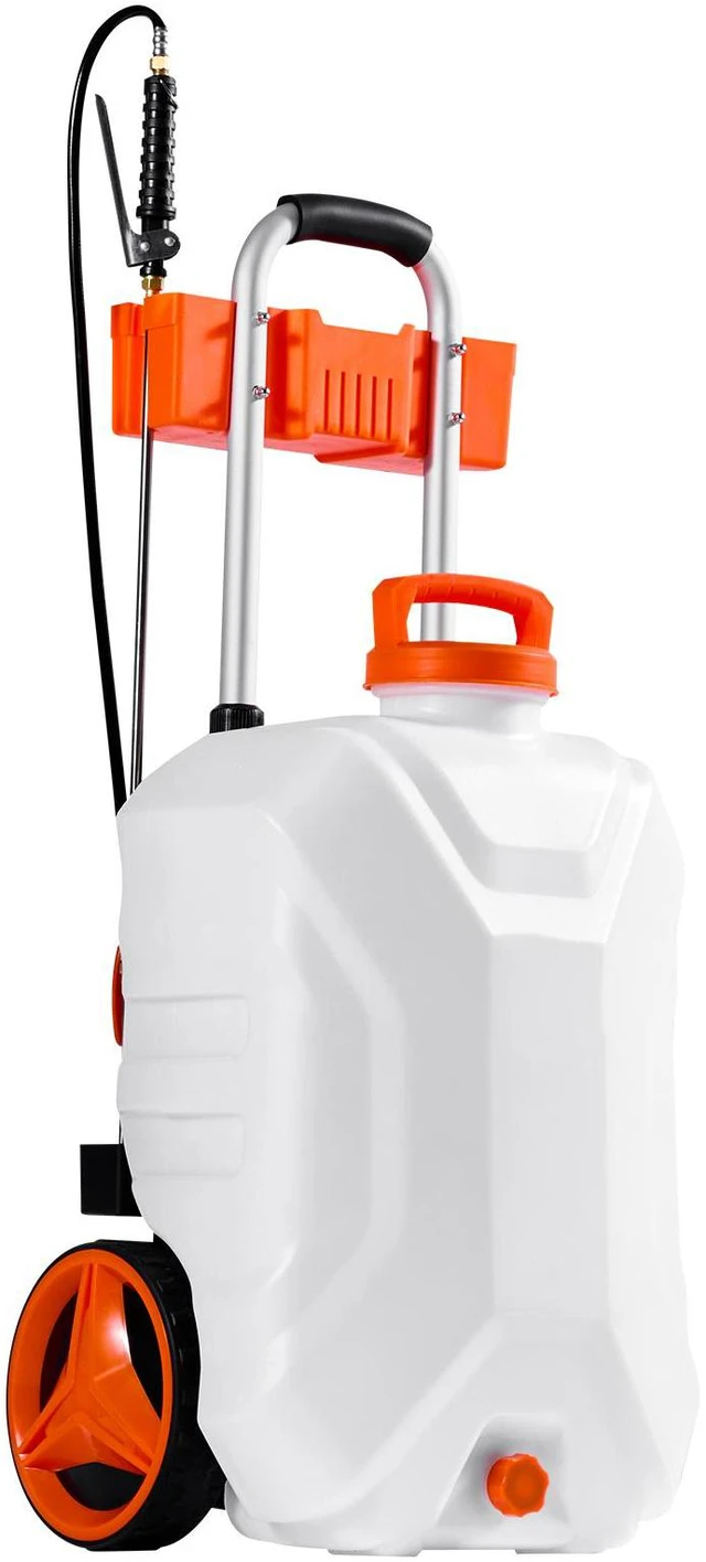 Alt view image 2 of 7 - 10 Gal Battery Powered Sprayer with Cart Wheeled 0-80 PSI Electric Weed Sprayer