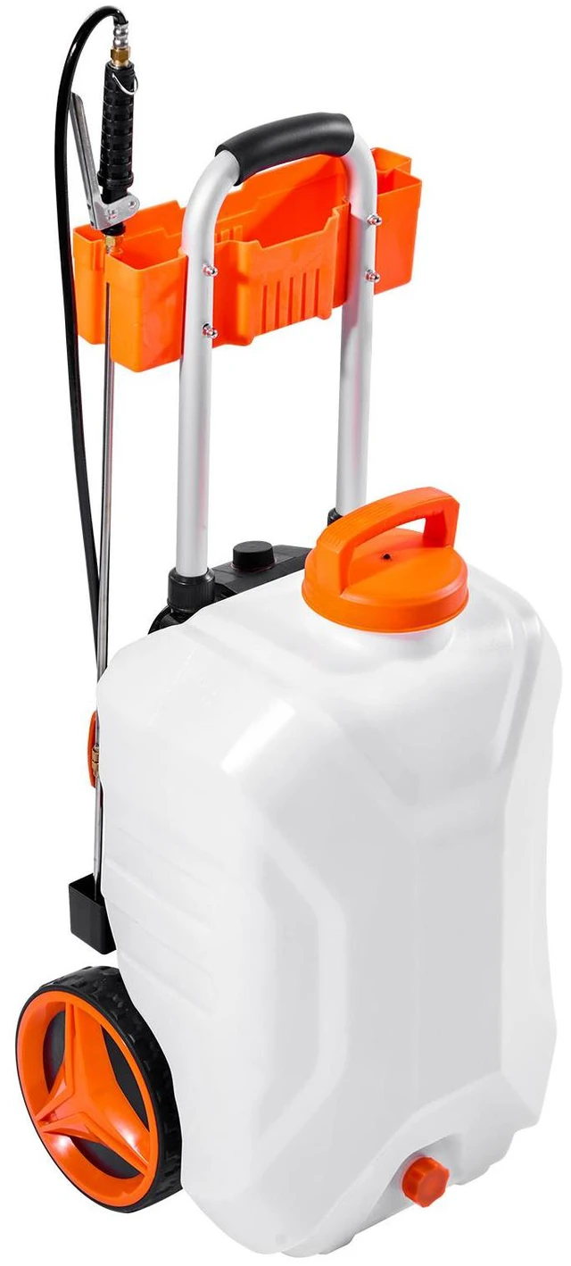 Alt view image 5 of 7 - 10 Gal Battery Powered Sprayer with Cart Wheeled 0-80 PSI Electric Weed Sprayer