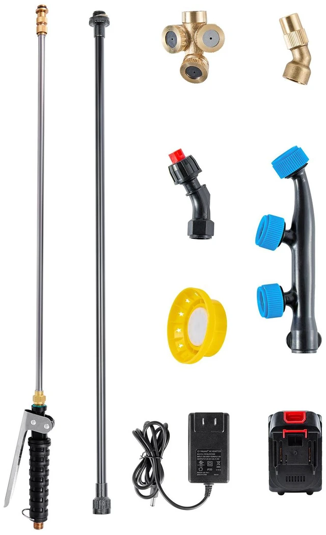 Alt view image 4 of 7 - 10 Gal Battery Powered Sprayer with Cart Wheeled 0-80 PSI Electric Weed Sprayer