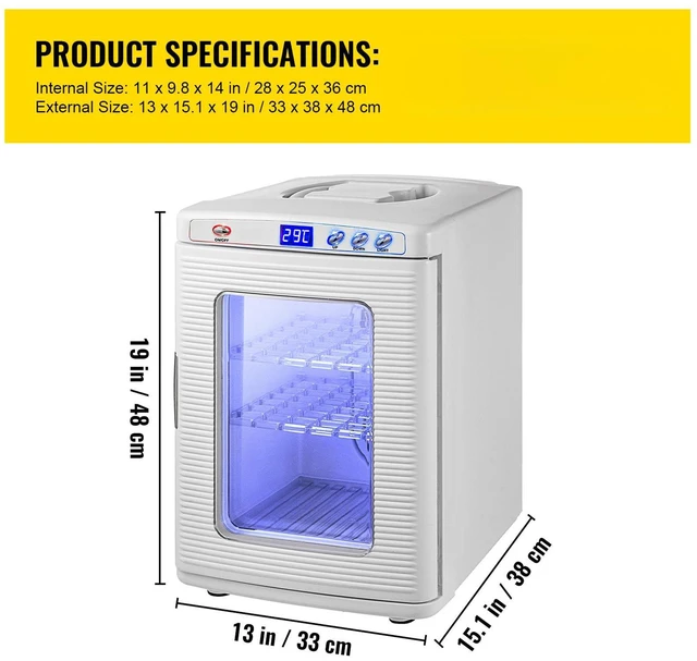 Alt view image 5 of 7 - White Reptile Incubator 25L Scientific Lab Incubator Digital Incubator Cooling and Heating 5-42°C Reptile Egg Incubator 12V/110V Work for Small Reptiles