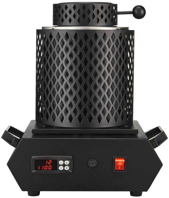 Alt view image 6 of 7 - Gold Melting Furnace, 1350W, 2102 Max Temperature, Digital Electric Melting Furnace with 1 kg and 3 kg Ceramic Crucibles, Crucible Tongs, and Gloves, for Gold, Silver, Aluminum, Copper