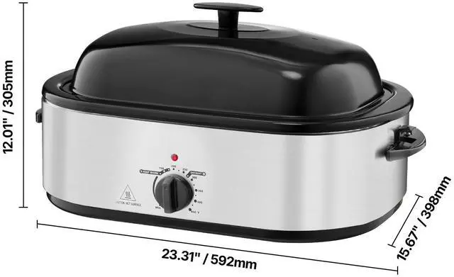 Alt view image 6 of 7 - Electric Roaster Oven 20QT Electric Roasting Pan with Self-Basting Lid
