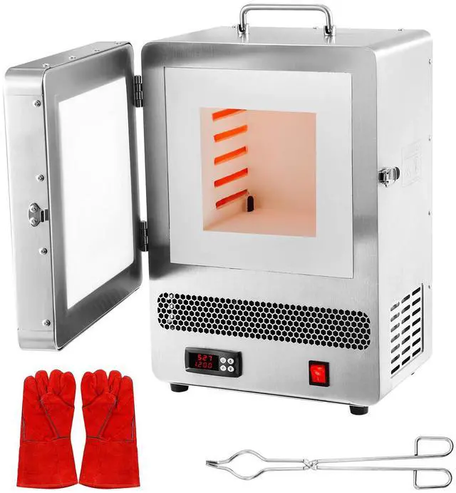 Main image of Tabletop Kiln Melter, 1500W Electric Kiln, 2192 Max Temperature, Precise Control, Stainless Steel, Gold Melting Furnace for Wax Casting, Clay DIY, Metal Tempering, Glazing on Pottery, Silver