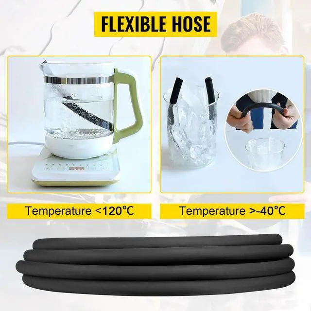 Alt view image 2 of 7 - Hydraulic Hose 3/4 inch x 50 ft, Coiled Hydraulic Hose 3120 PSI, Rubber Hydraulic Hose with 2 High-Tensile Steel Wire Braid, Bulk Hydraulic Hose -20 to 140, Hydraulic Oil Flexible Hose