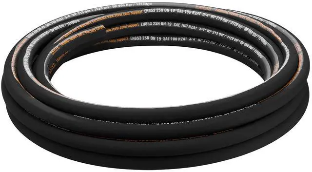 Alt view image 5 of 7 - Hydraulic Hose 3/4 inch x 50 ft, Coiled Hydraulic Hose 3120 PSI, Rubber Hydraulic Hose with 2 High-Tensile Steel Wire Braid, Bulk Hydraulic Hose -20 to 140, Hydraulic Oil Flexible Hose