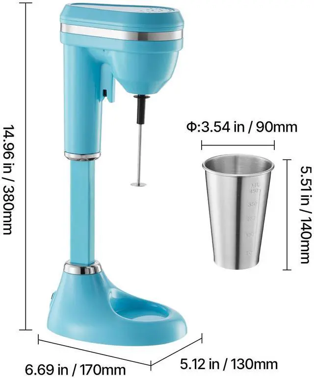 Alt view image 2 of 7 - Milkshake Maker, 100W Milk Shake Maker Mixer, Single Head Drink Mixer Blender Machine, Dual-Speed Adjustment Milkshake Blender with Stainless Steel Cup, for Home, Kitchen, Bar & Beverage Shop