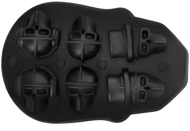 Alt view image 7 of 7 - Skull Ice Cube Tray, 6-Grid Skull Ice Ball Maker, Flexible Black Silicone Ice Tray with Lid & Funnel, Skull Ice Cubes in 3 Distinct Patterns for Beverages & Chocolates on Parties & Holidays