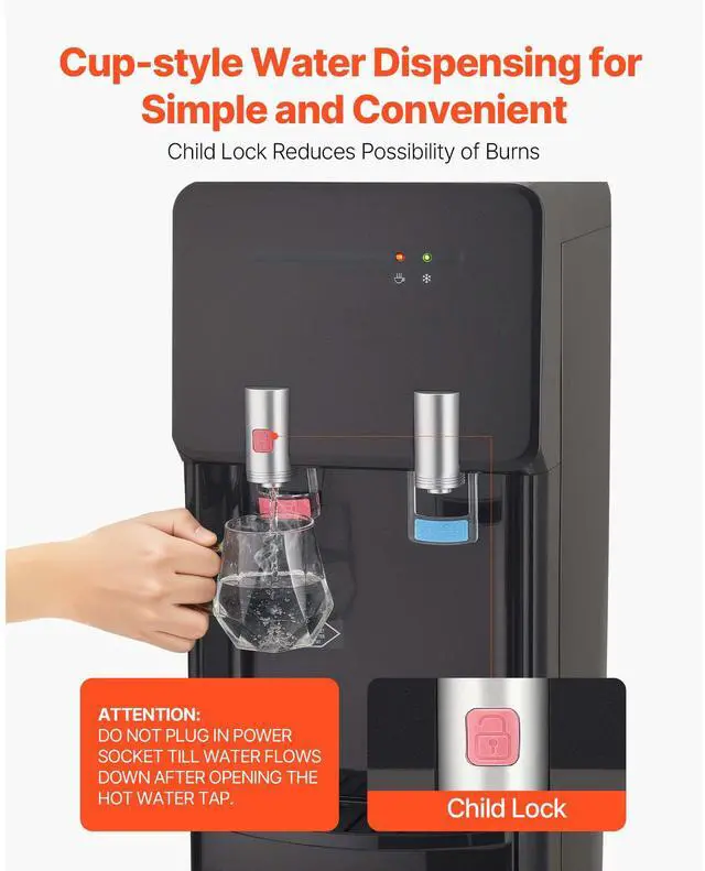 Alt view image 7 of 7 - Top Loading Water Cooler Dispenser for 3 or 5 Gallons Jugs Stainless Steel
