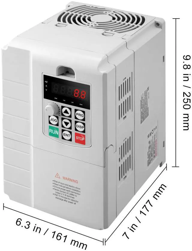 Alt view image 5 of 7 - VFD 7.5KW, 34A, 10HP Variable Frequency Drive for 3-Phase Motor Speed Control