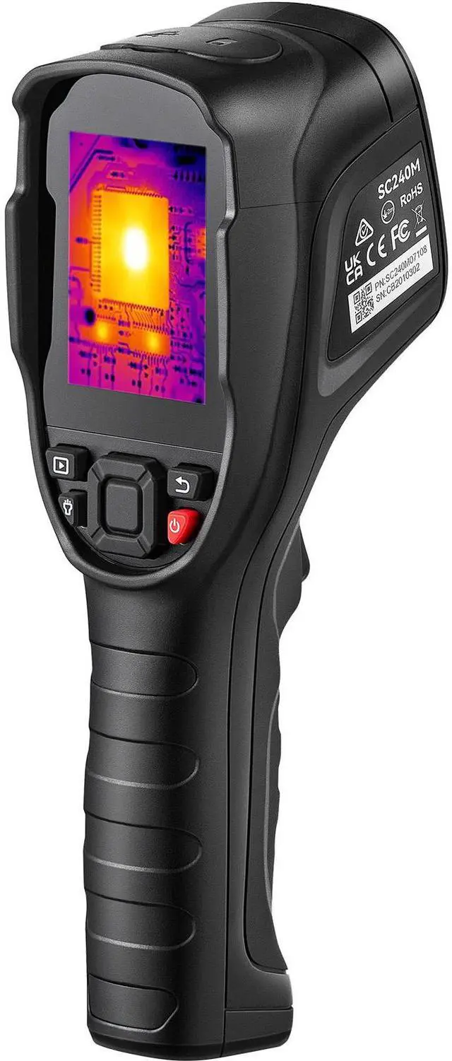 Alt view image 5 of 7 - Thermal Imaging Camera, 320 x 240 Pixels Super Resolution with 2MP Visual Camera, 25Hz Refresh Rate Infrared Camera with -4~1022 Temp, 64G SD Card and Rechargeable Li-ion Battery
