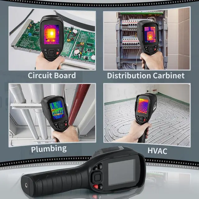 Alt view image 3 of 7 - Thermal Imaging Camera, 320 x 240 Pixels Super Resolution with 2MP Visual Camera, 25Hz Refresh Rate Infrared Camera with -4~1022 Temp, 64G SD Card and Rechargeable Li-ion Battery