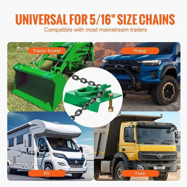Alt view image 5 of 7 - 5/16" Tractor Bucket Hooks Grade 70 Steel Grab Hooks 12,000 lbs for RV UTV