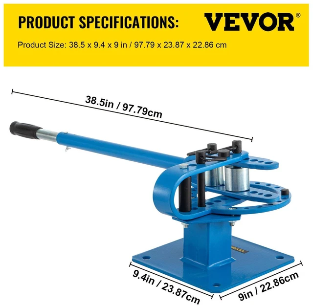 Alt view image 3 of 7 - Compact Metal Bender 1"-3" Bench Flat Bar Rod Bending Brake Bender 7 Dies