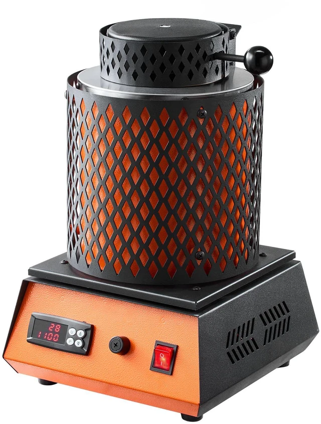 Alt view image 3 of 6 - Electric Melting Furnace, 1350W Electric Metal Smelter Foundry, 2102/1150 Metal Smelting Machine with 3kg Ceramic Crucible, Gold Smelting Kit for Jewelry Making, Metal Bars, Metal Components