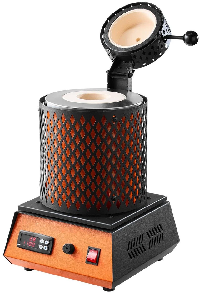 Alt view image 2 of 6 - Electric Melting Furnace, 1350W Electric Metal Smelter Foundry, 2102/1150 Metal Smelting Machine with 3kg Ceramic Crucible, Gold Smelting Kit for Jewelry Making, Metal Bars, Metal Components