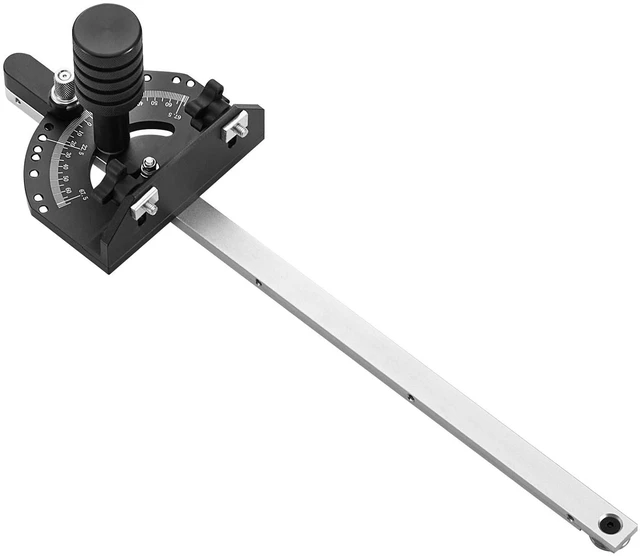 Alt view image 3 of 7 - Precision Miter Gauge, Standard Slot 3/4'' x 3/8'', Aluminum Alloy Table Saw Miter Gauge with 15 Angle Stops Adjustable Spring Loaded Plunger and Removable Disc, for Woodworking Tool Table Saw