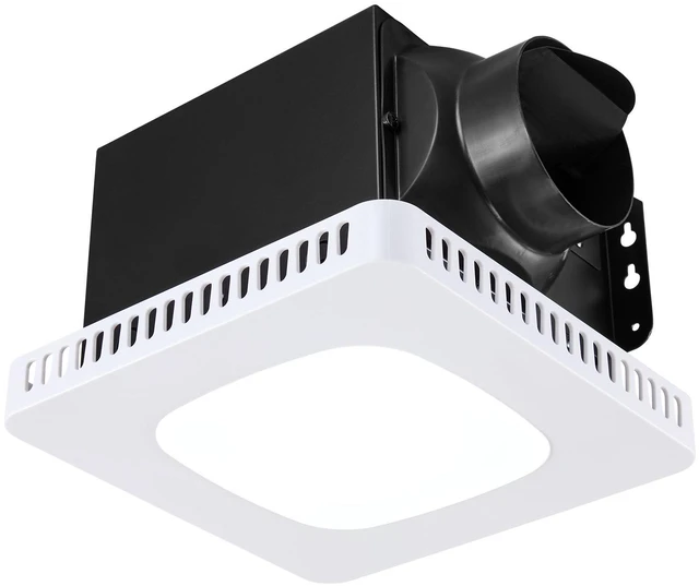Main image of Bathroom Exhaust Fan with LED Light, 80 CFM Bathroom Vent Three Gear Color Temp, 1.5 Sones Low-Noise, Premium AC Motor Ceiling Fan for Laundry Room, Storage Room, Home Ventilation, White
