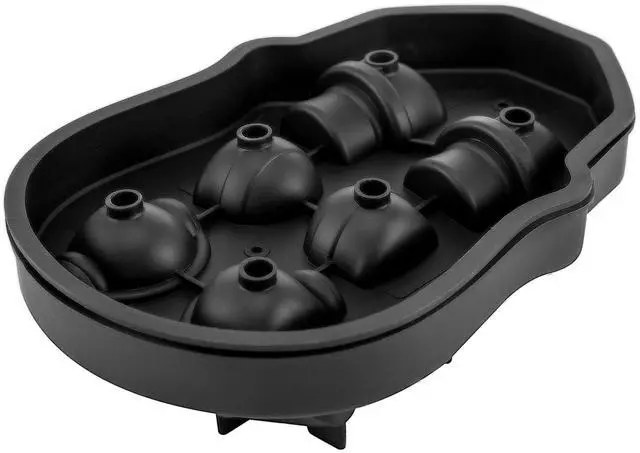 Alt view image 6 of 7 - Skull Ice Cube Tray, 6-Grid Skull Ice Ball Maker, Flexible Black Silicone Ice Tray with Lid & Funnel, Skull Ice Cubes in 3 Distinct Patterns for Beverages & Chocolates on Parties & Holidays