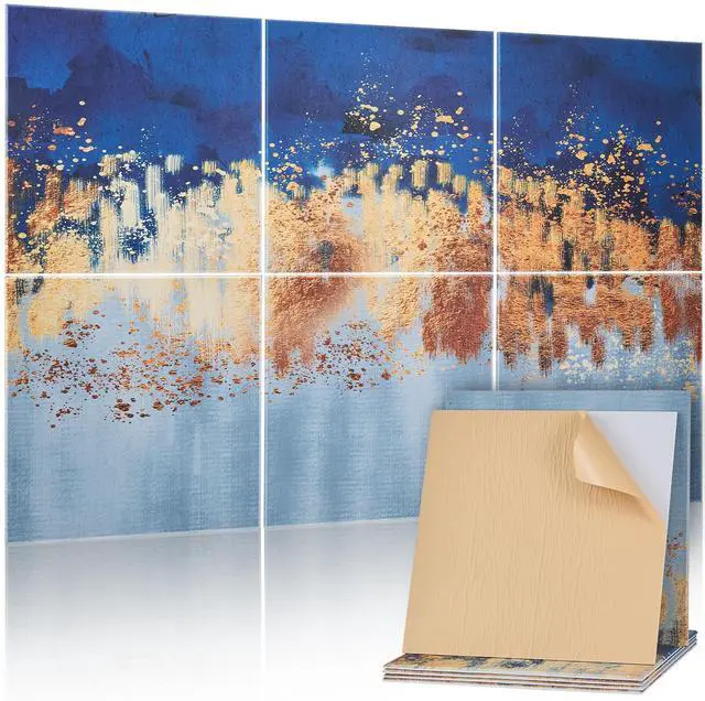 Alt view image 3 of 7 - 6 Pack Art Acoustic Panels 23.6 x 23.6 inch Self Adhesive for Home Pastel