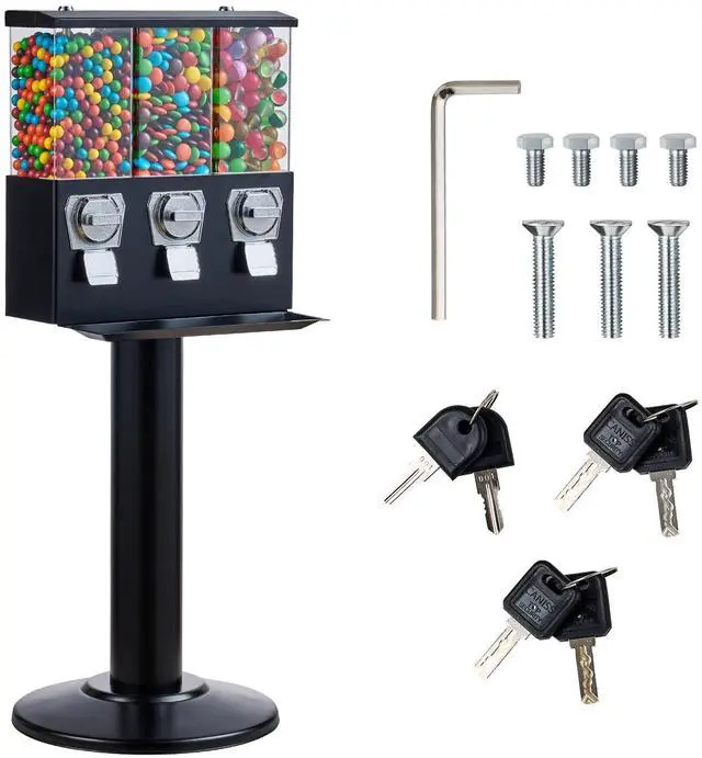 Main image of Gumball Machine with Stand Vending Coin Bank Vintage Candy Dispenser Black