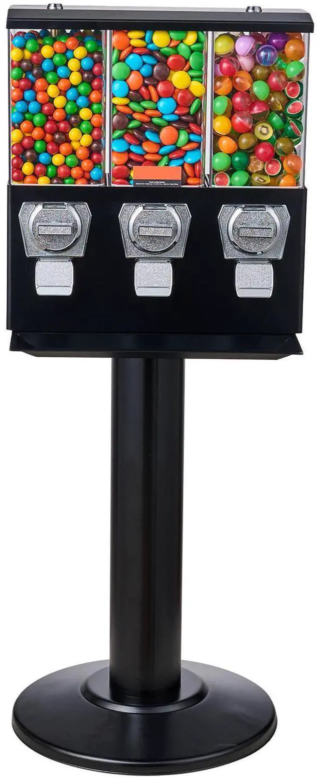 Alt view image 2 of 7 - Gumball Machine with Stand Vending Coin Bank Vintage Candy Dispenser Black