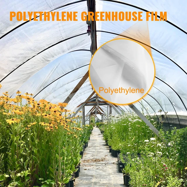 Alt view image 5 of 7 - Greenhouse Film 12 x 25 ft, Greenhouse Polyethylene Film 6 Mil Thickness, Greenhouse Clear Plastic Film UV Resistant, Polyethylene Film Keep Warming, Greenhouse Plastic Superior Toughness