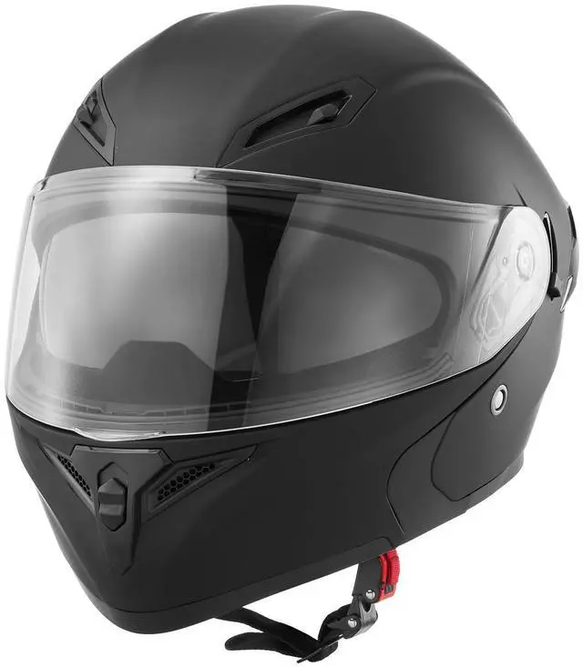 Main image of Motorcycle Helmet, Modular, Adult Motocross Dirt Bike Helmet with Large Clear Visor, Comfortable Motorbike Racing Street with Detachable Liner for Men & Women, DOT Approved, (Matte Black, M)