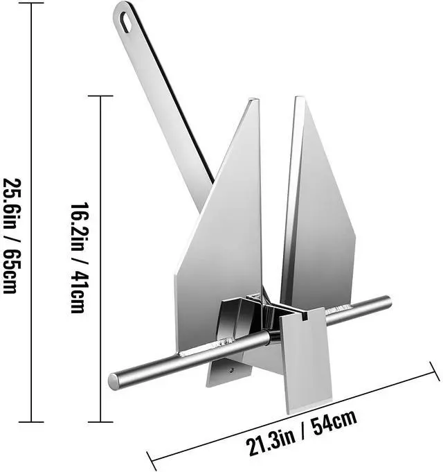 Alt view image 6 of 7 - Boat Anchor Kit 13 lb Fluke Style Anchor, Hot Dipped Galvanized Steel Fluke Anchor, Marine Anchor with Anchor, Shackles, Chain, Rope for Boat Mooring on The Beach, Boats from 20'-32'