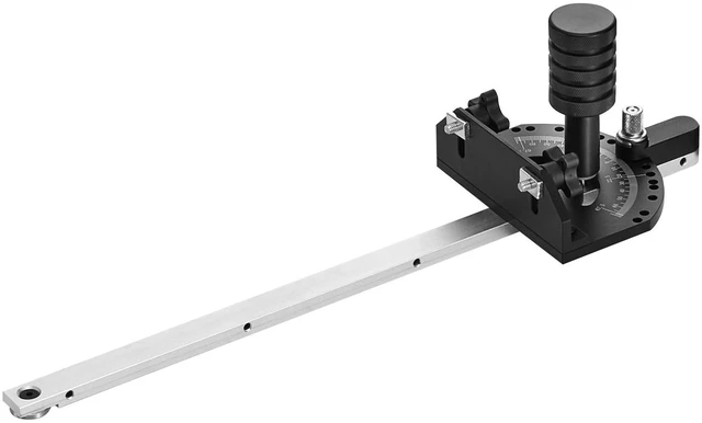 Alt view image 2 of 7 - Precision Miter Gauge, Standard Slot 3/4'' x 3/8'', Aluminum Alloy Table Saw Miter Gauge with 15 Angle Stops Adjustable Spring Loaded Plunger and Removable Disc, for Woodworking Tool Table Saw