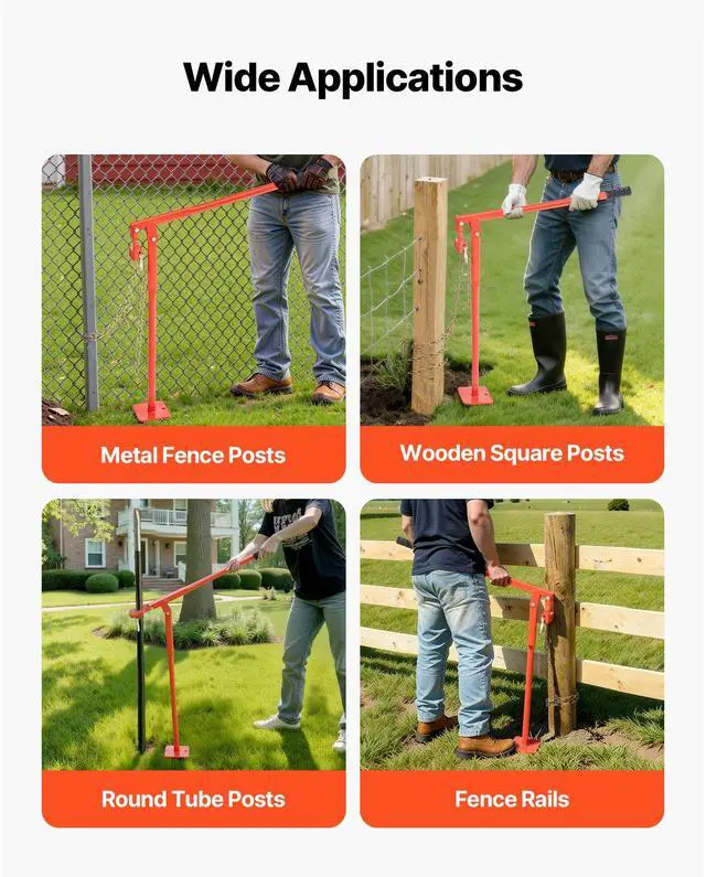 Alt view image 7 of 7 - 36 in T Post Puller, Heavy Duty Steel Fence Post Puller, 660lb Load Capacity, Labor-Saving T-Post Remover Tool for Round Fence Posts, Sign Posts & Tree Stumps, Lifting Chain Not Included
