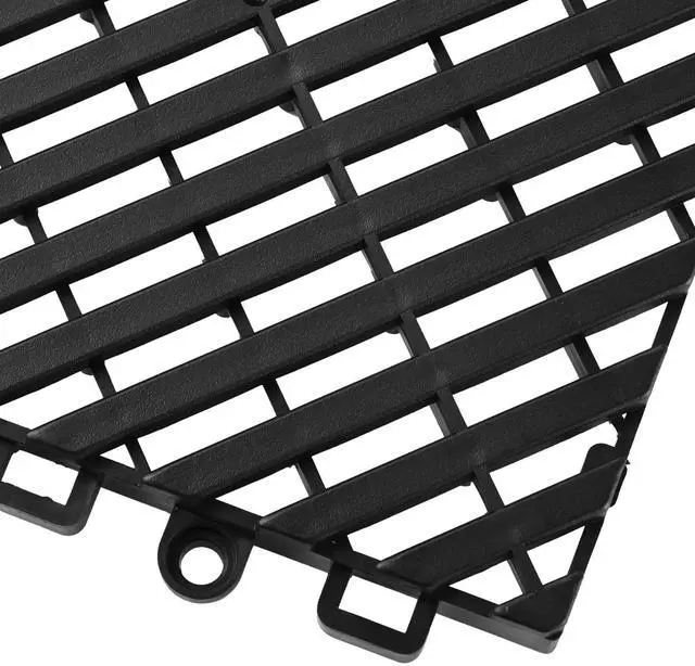 Alt view image 6 of 6 - Interlocking Drainage Mat, 12 x 12 Modular Interlocking Cushion, 40 Pcs Splicing Drainage Mats, Non-Slip Black PP Drainage Floor Tile and Shower Mat, for Garage, Garden, Kitchen & Outdoor