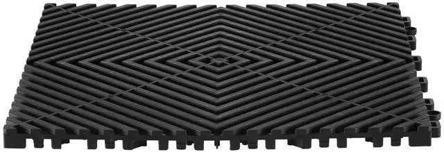 Alt view image 5 of 6 - Interlocking Drainage Mat, 12 x 12 Modular Interlocking Cushion, 40 Pcs Splicing Drainage Mats, Non-Slip Black PP Drainage Floor Tile and Shower Mat, for Garage, Garden, Kitchen & Outdoor